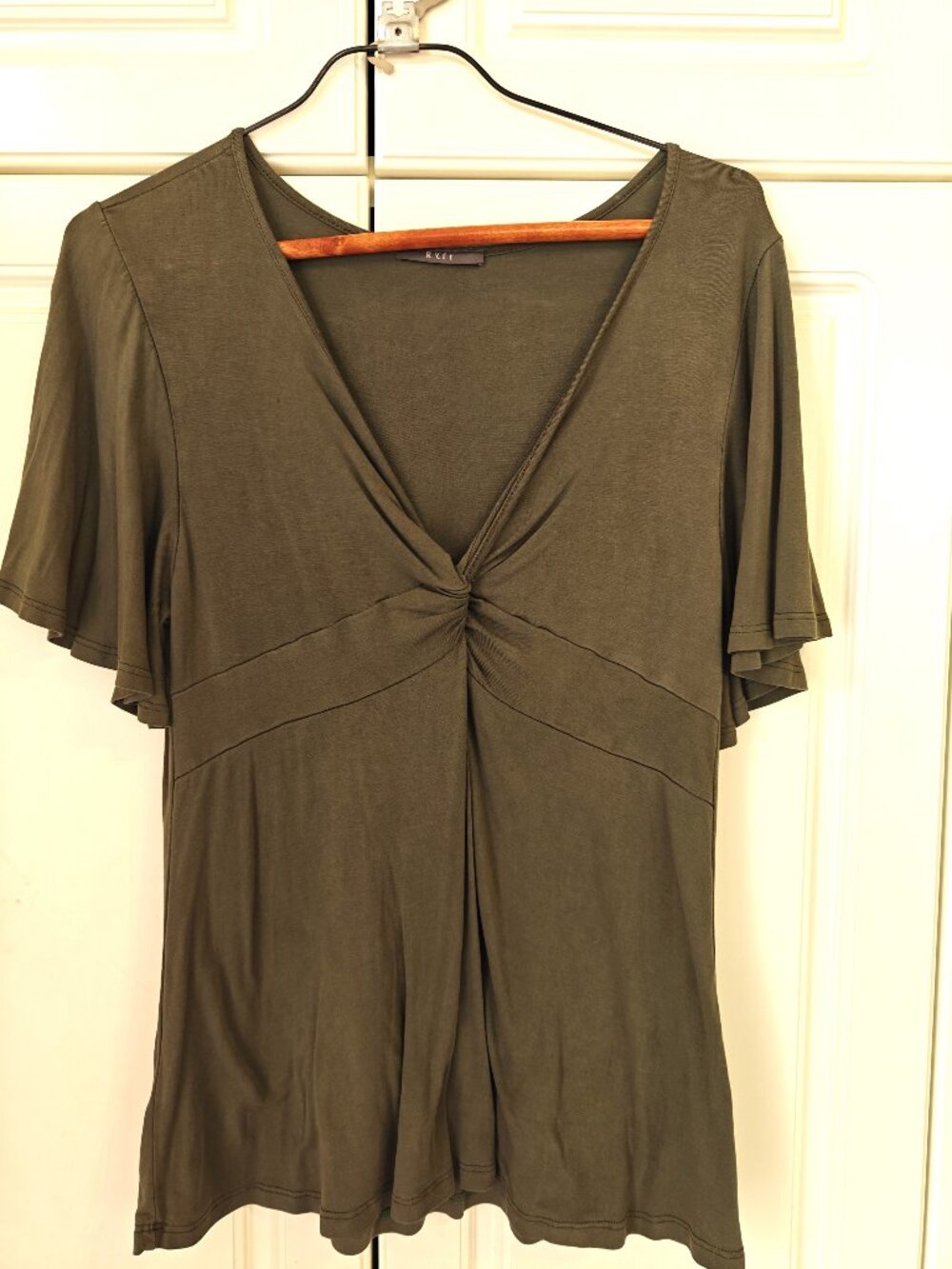 gyft Khaki Green Women's Top, Size Large